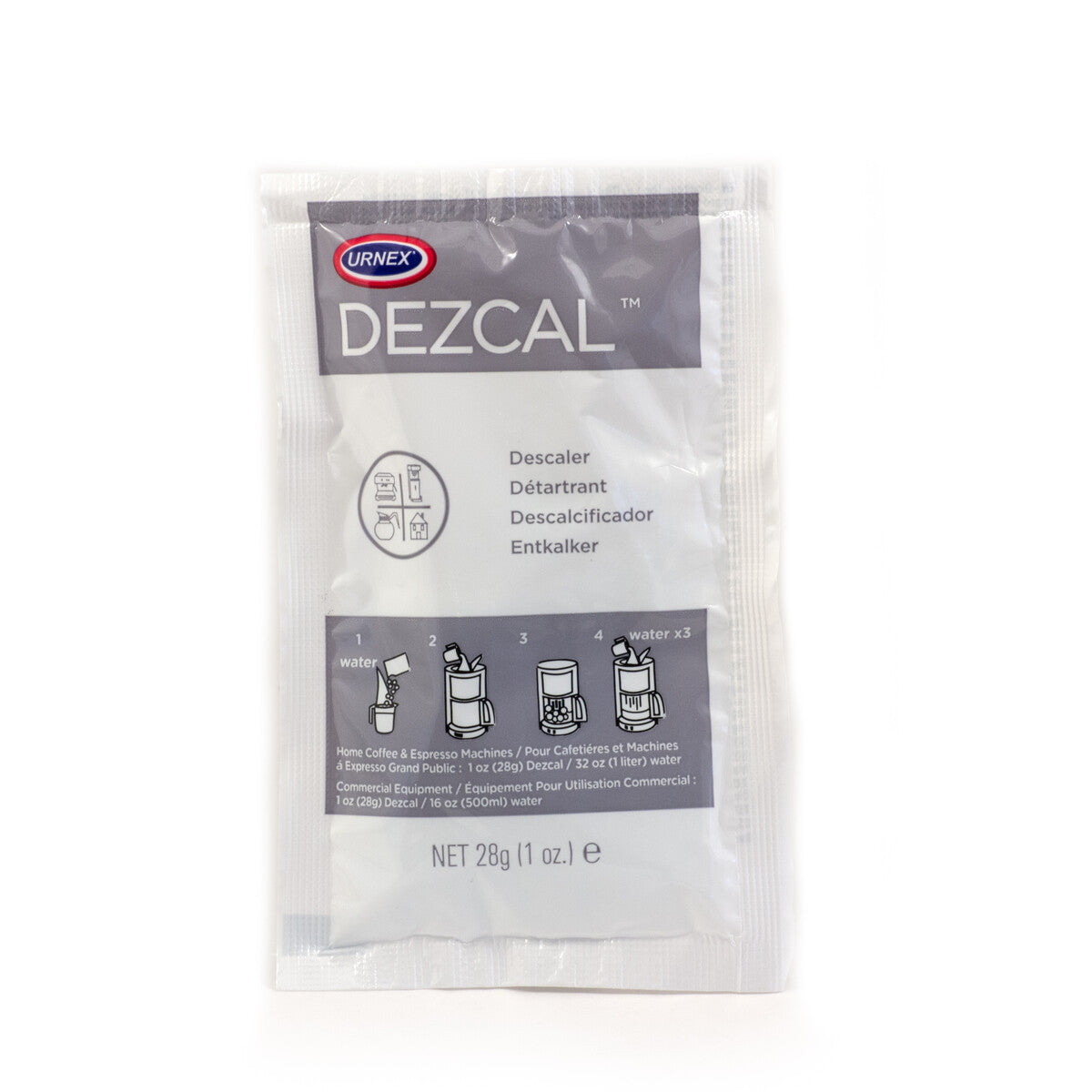 Urnex Dezcal 28 g afkalkningspulver til kaffe- og espressomaskiner